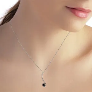 0.5 Carat 14K Solid White Gold Necklace Natural 0.50 Carat Black Diamond