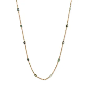 10 MULTI SHAPE GREEN BLUE TOURMALINE NECKLACE