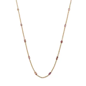 10 MULTI SHAPE PINK TOURMALINE NECKLACE