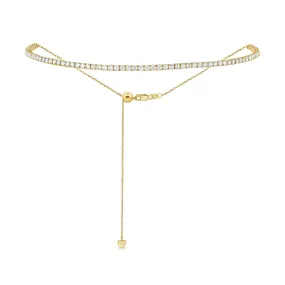 14k Gold & Diamond Adjustable Tennis Choker - 3.00ct