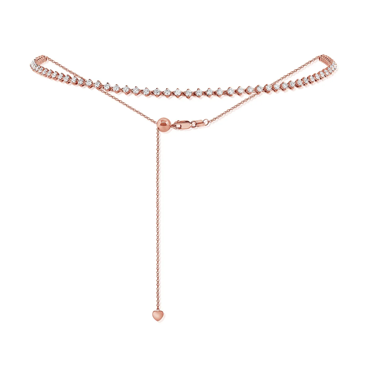 14k Gold & Diamond Adjustable Tennis Choker Necklace - 2.04ct