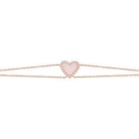 14K GOLD DIAMOND PINK OPAL DOUBLE STRAND HAILEY BRACELET