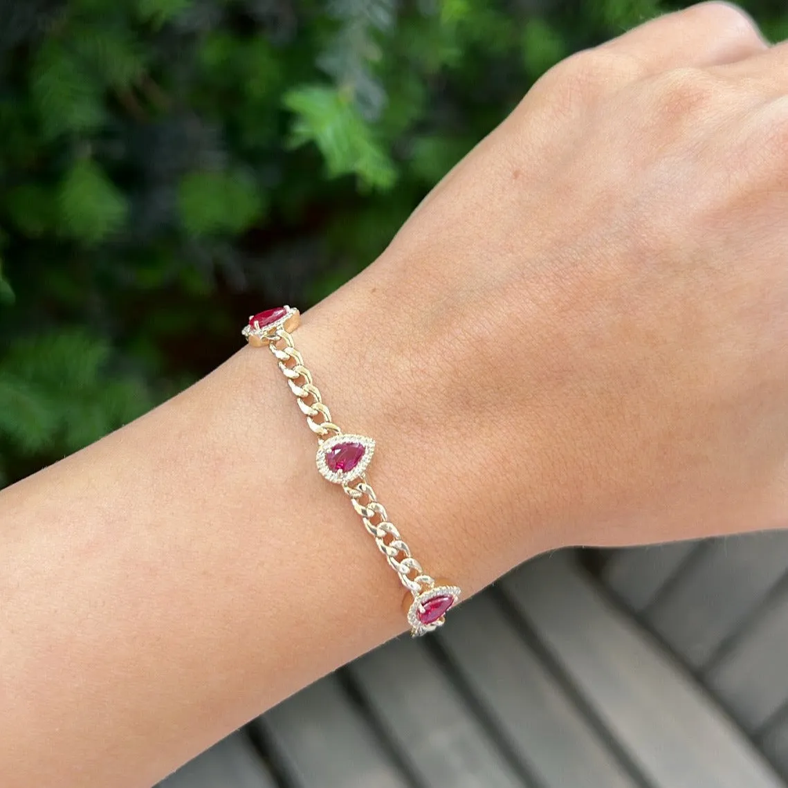 14K GOLD DIAMOND RUBY LENI BRACELET