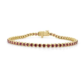 14K Gold Ruby Bracelet - 2.21ct