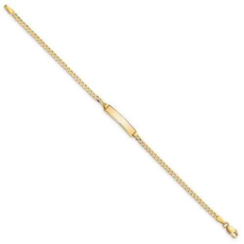 14K Yellow Gold Baby Id Curb Bracelet