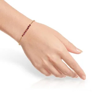 1.55 Carat 14K Solid Rose Gold Bracelet Natural Ruby