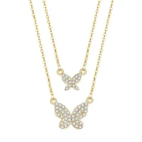 18K Gold-Filled Zircon Butterfly Necklace