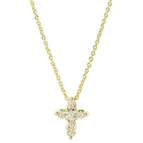 18K YELLOW GOLD & 0.20CT DIAMOND CROSS