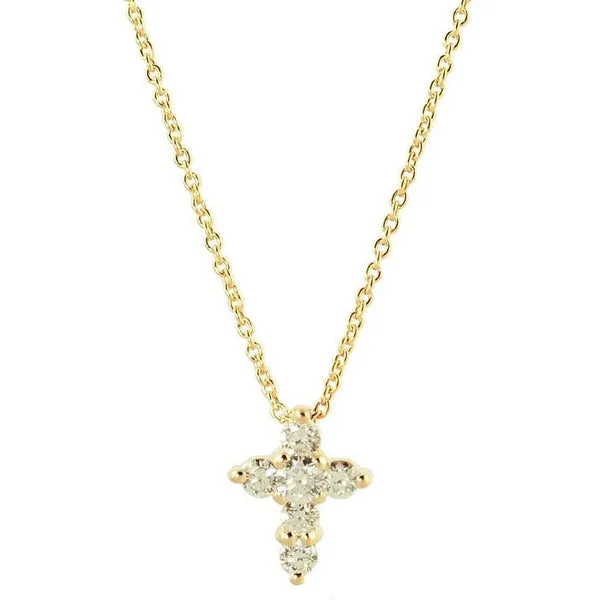 18K YELLOW GOLD & 0.20CT DIAMOND CROSS