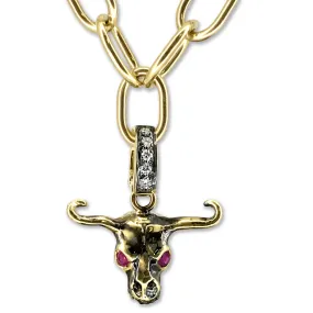 18kt Green Gold Mini Calf Skull Charm