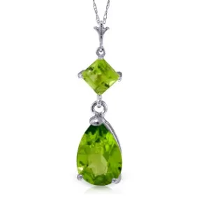 2 Carat 14K Solid White Gold Embodiment Peridot Necklace