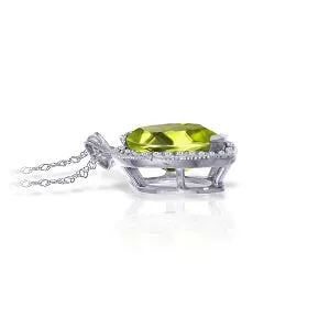 2.15 Carat 14K Solid White Gold I Hear You Peridot Diamond Necklace