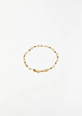 22k Link Chain Ruby & Dia. Bracelet 7"