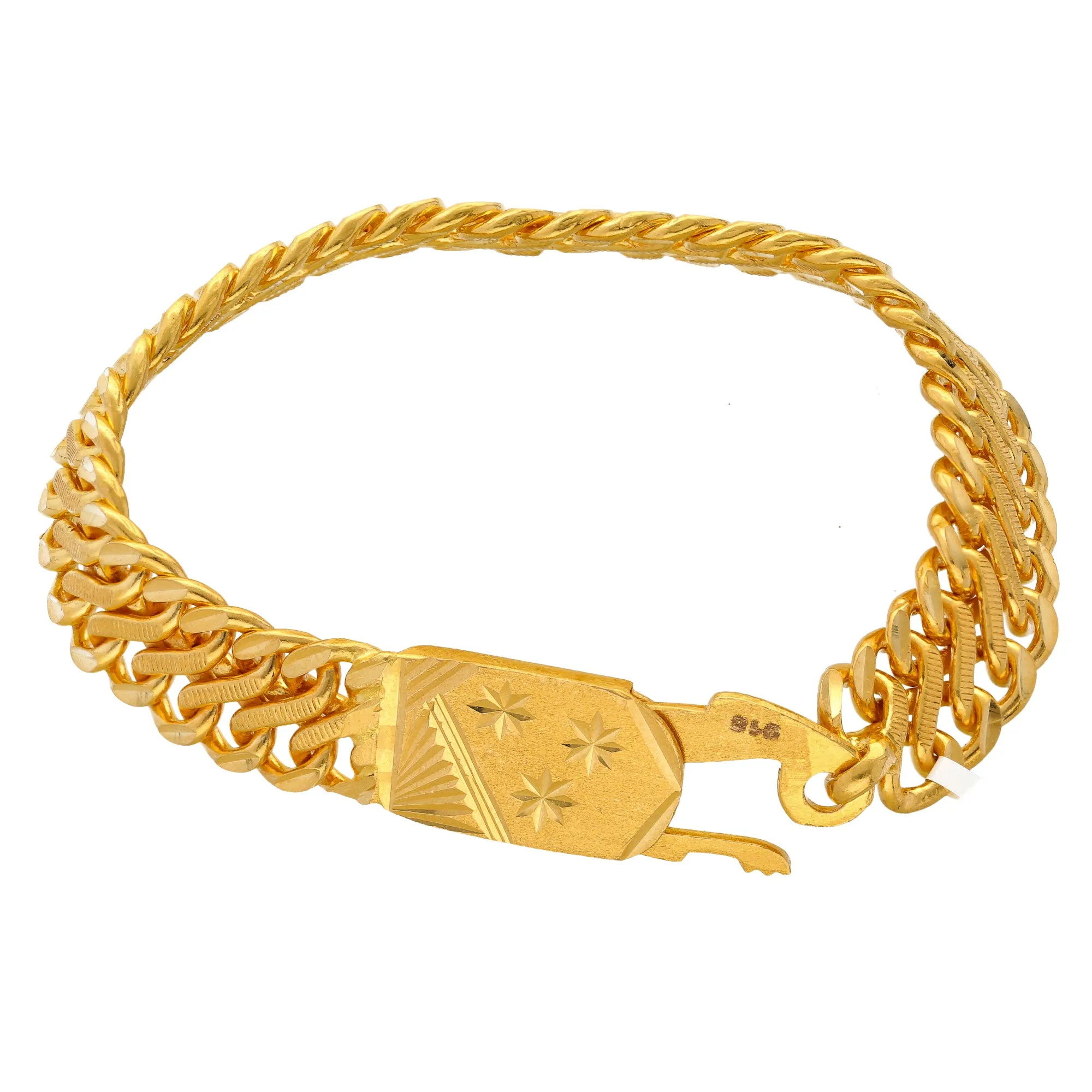 22K Yellow Gold Men's Chain Link Bracelet  (63.1gm)