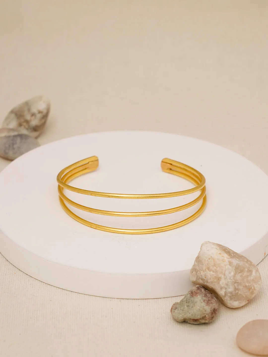 3 Line Adjustable Brass Bracelet