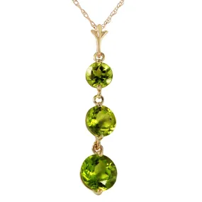 3.6 Carat 14K Solid Yellow Gold Necklace Natural Peridot