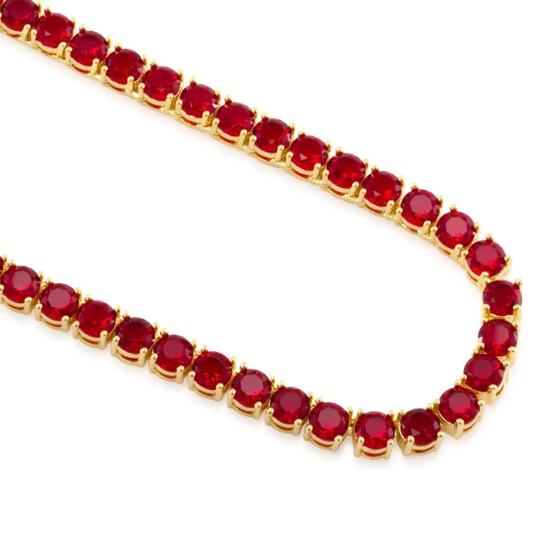 5mm, Ruby Single Row Tennis Chain