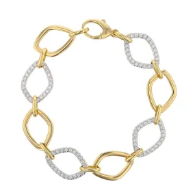 8-Inch 18K Yellow Gold Diamond Gallet Bracelet