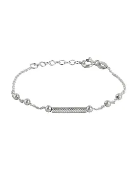 925 Sterling Silver Rhodium Plated Adjustable Charm Bracelet