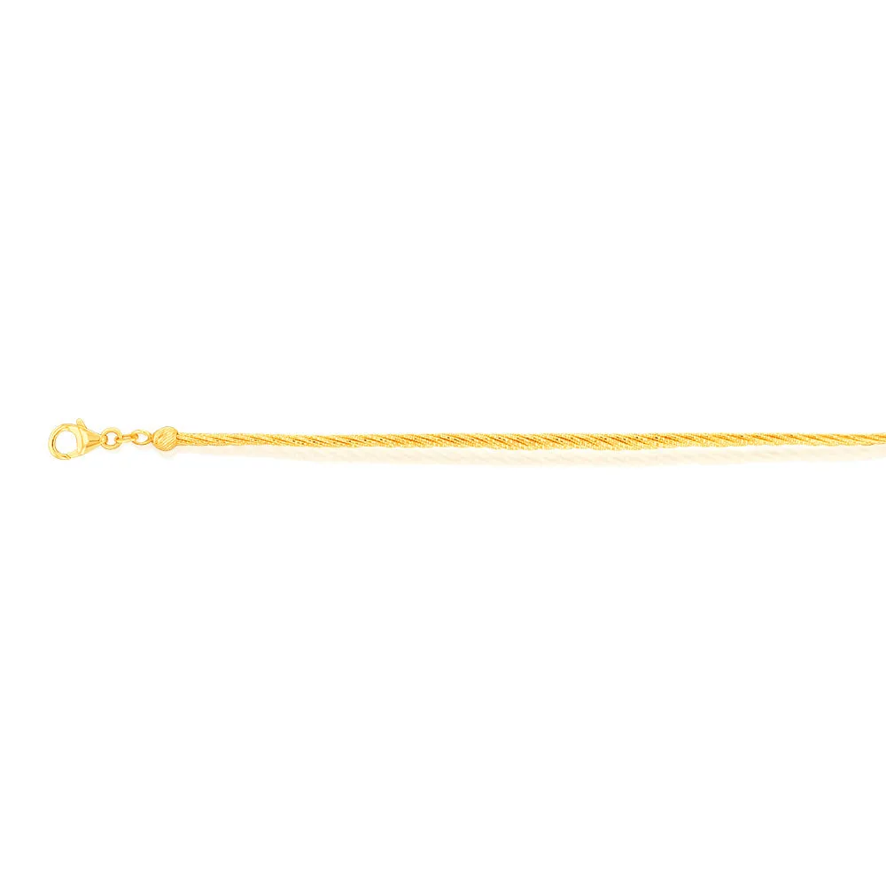 9ct Yellow Gold Sparkling Memory Omega 16 3cm Bracelet