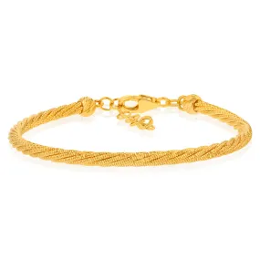 9ct Yellow Gold Sparkling Memory Omega 16 3cm Bracelet