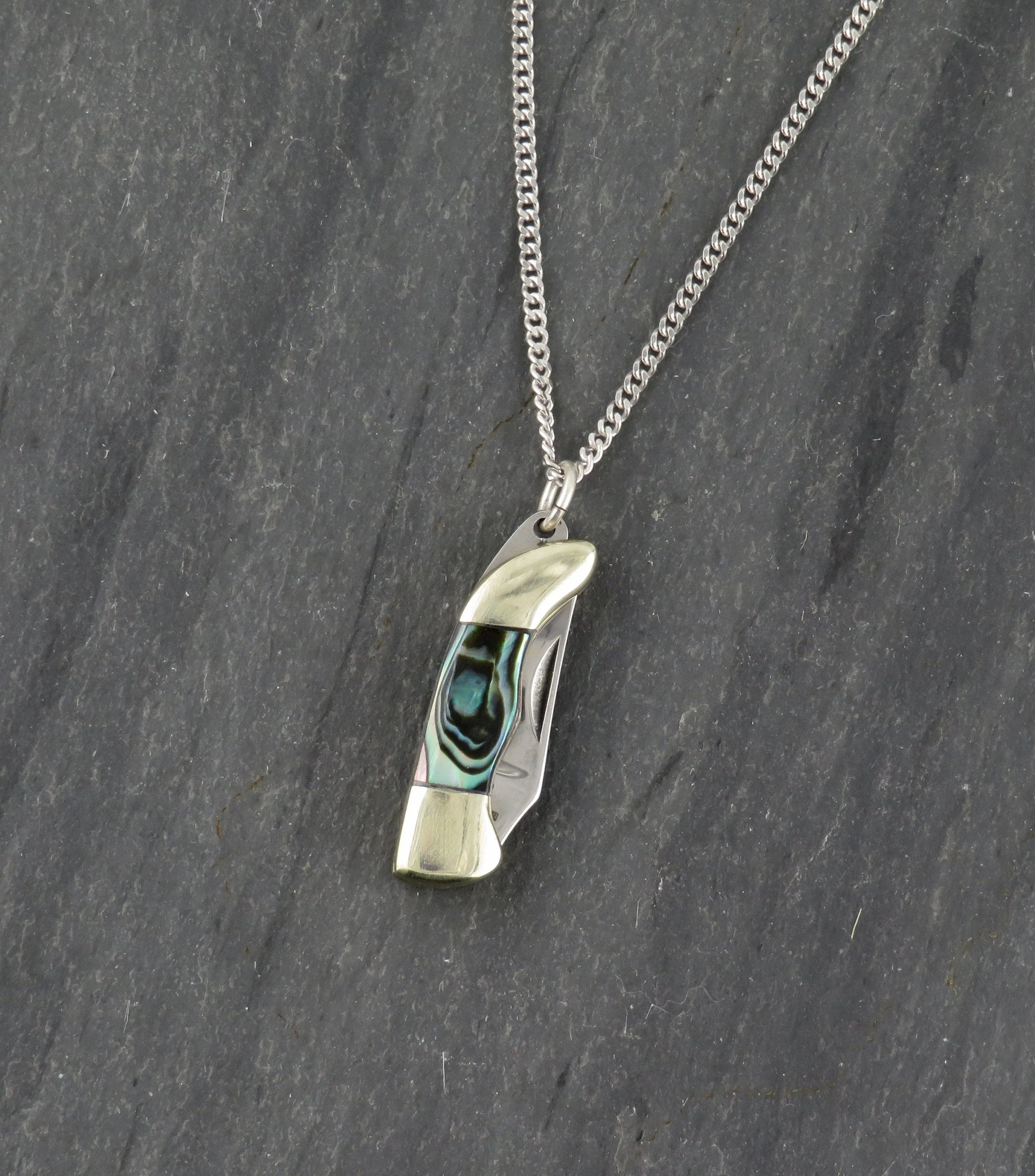 Abalone Mini Knife Necklace - Medium