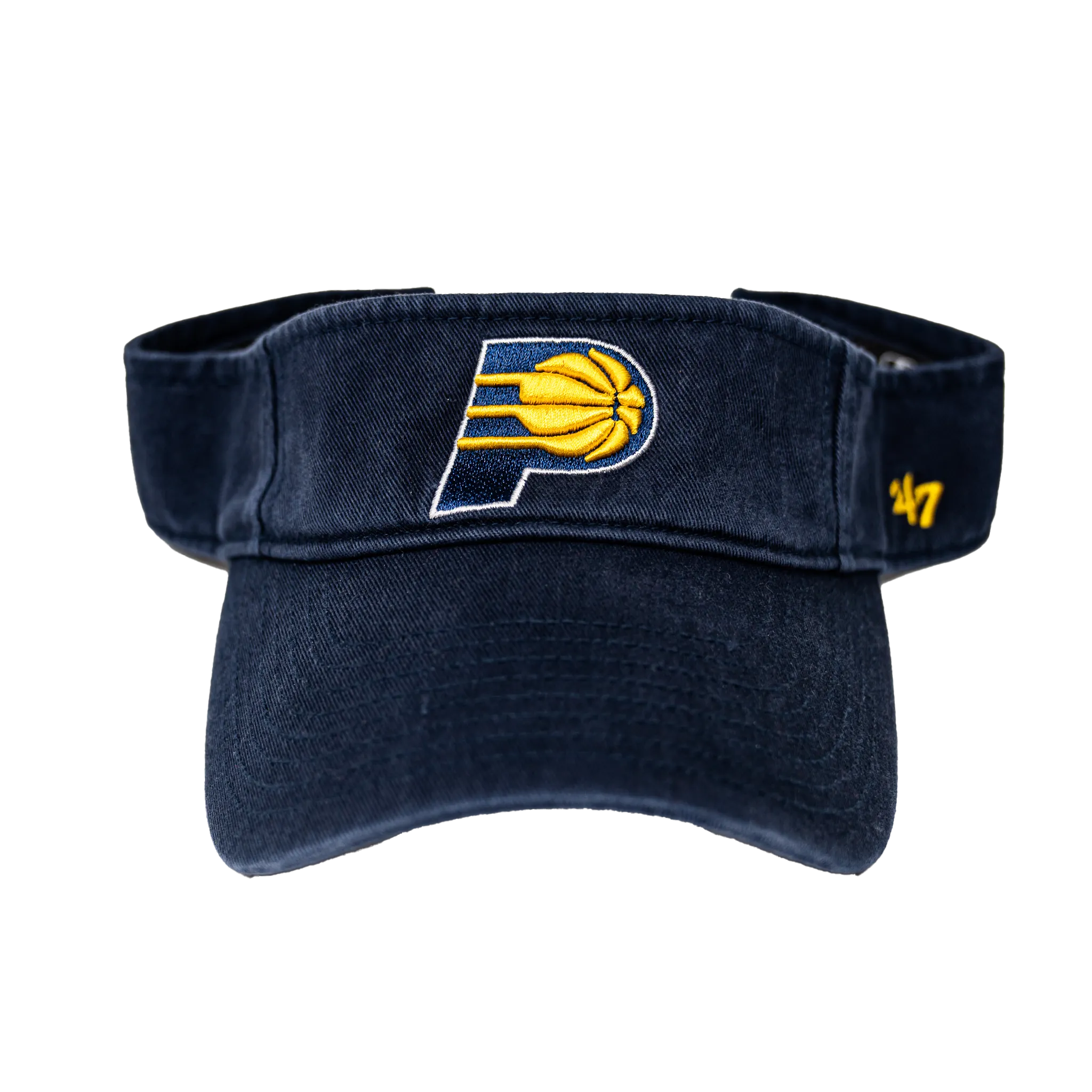 Adult Indiana Pacers Primary Logo Clean Up Visor in Navy by '47