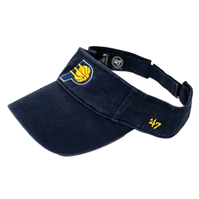 Adult Indiana Pacers Primary Logo Clean Up Visor in Navy by '47