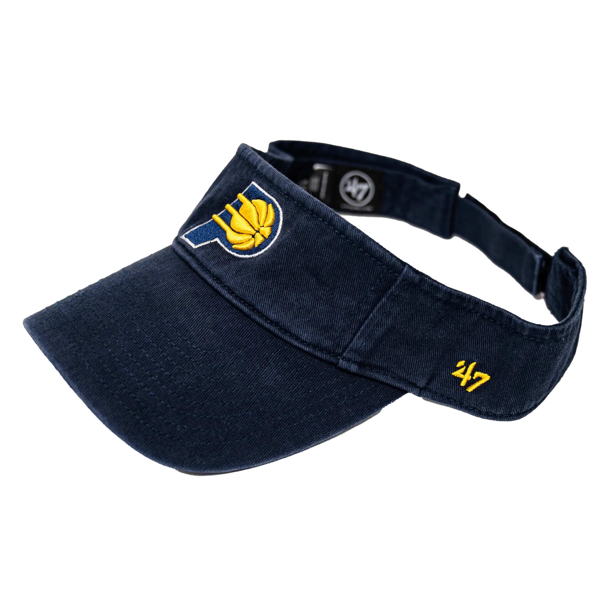 Adult Indiana Pacers Primary Logo Clean Up Visor in Navy by '47