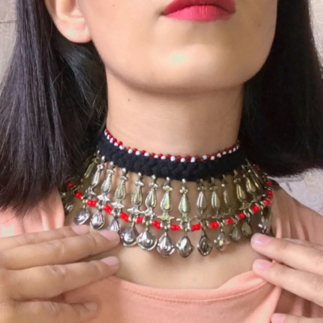 Afghani Tribal Choker Boho Necklace