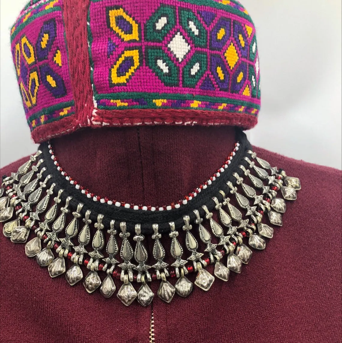 Afghani Tribal Choker Boho Necklace