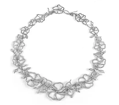 A.JAFFE ART DECO MAGNOLIA FLORAL STATEMENT NECKLACE