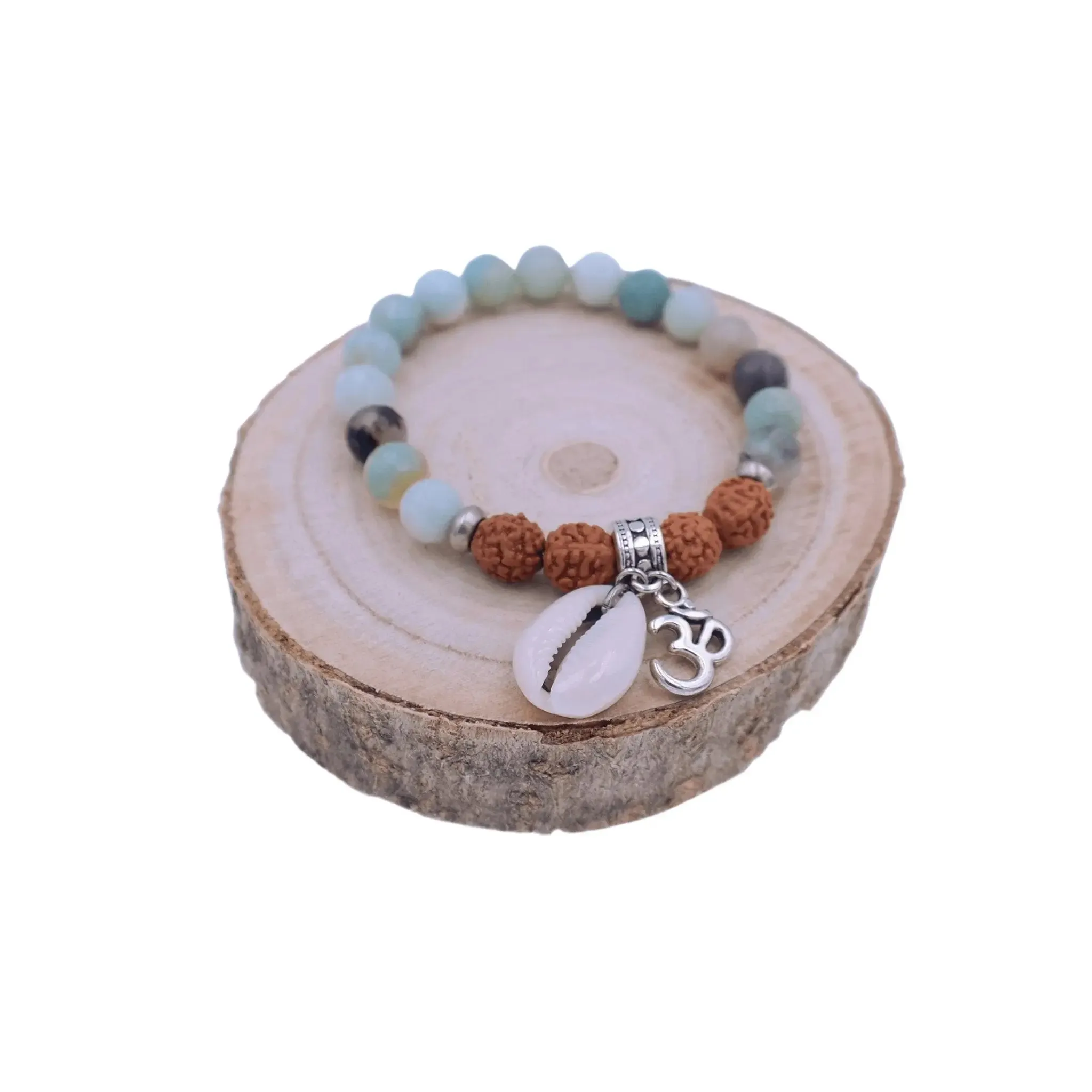 Amazonite Bracelet with Cowrie Shell - Life Bracelet