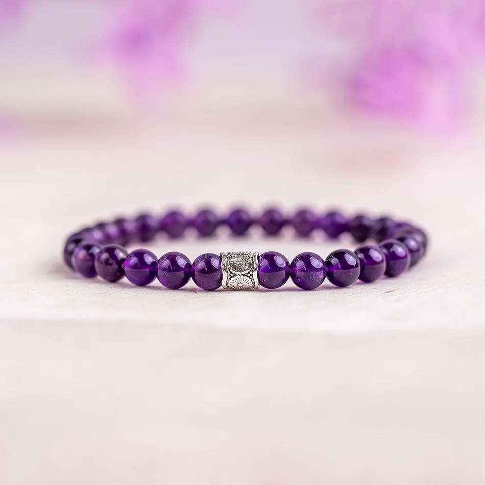 Amethyst Gemstone Bracelet 6mm