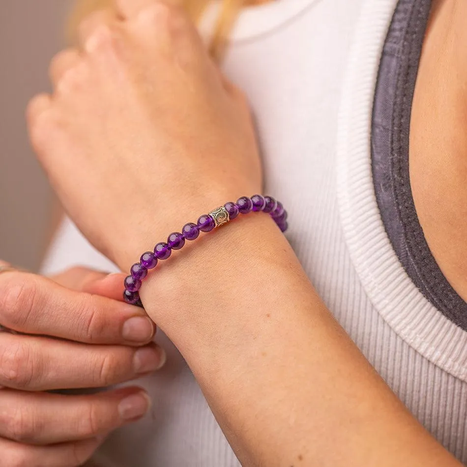 Amethyst Gemstone Bracelet 6mm