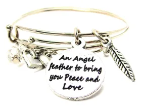 An Angel Feather To Bring You Peace And Love With Feather Expandable Bangle Bracelet Set