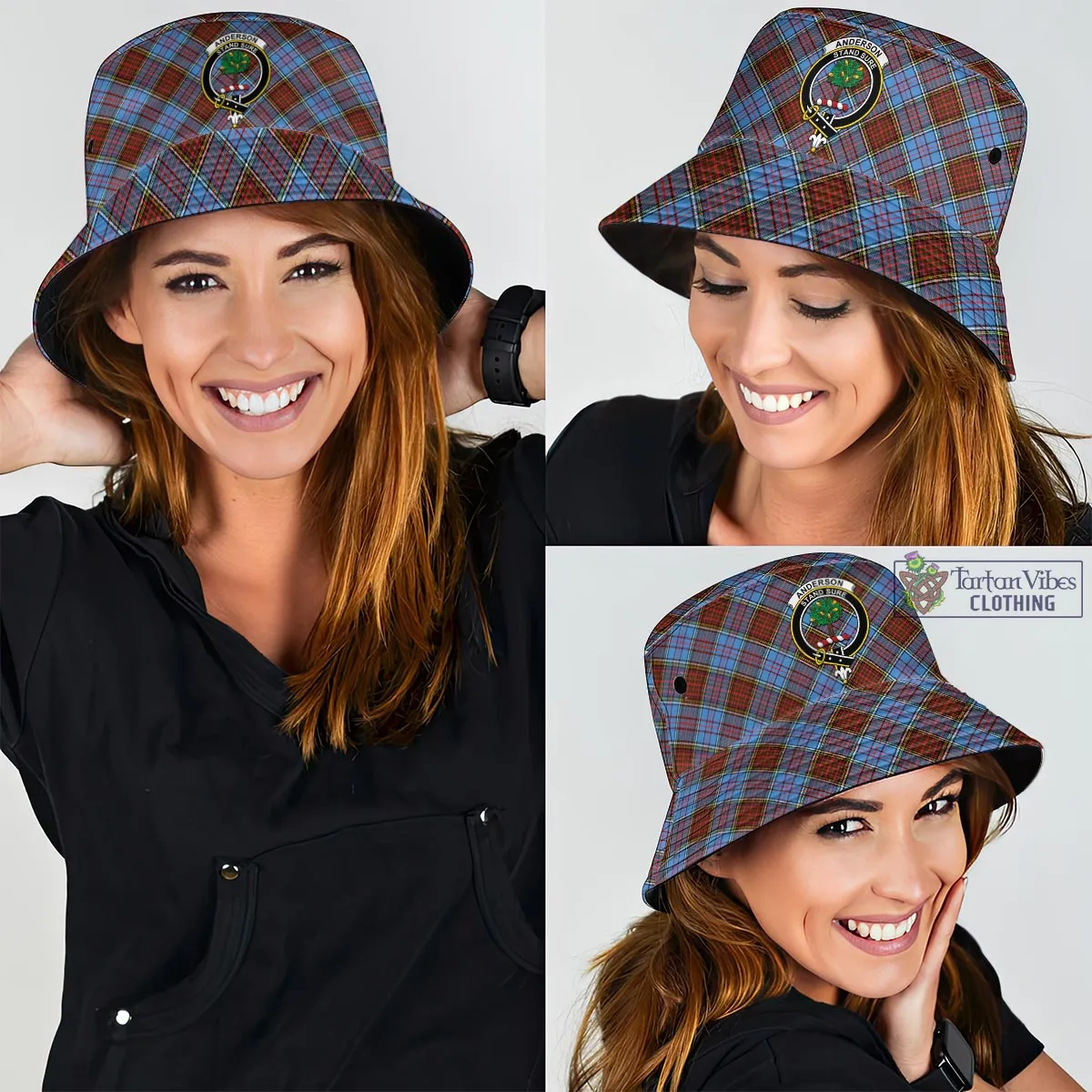 Anderson Modern Tartan Bucket Hat with Family Crest