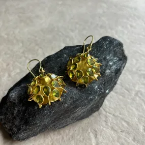 Anna Peridot Gemstone Flower Earrings