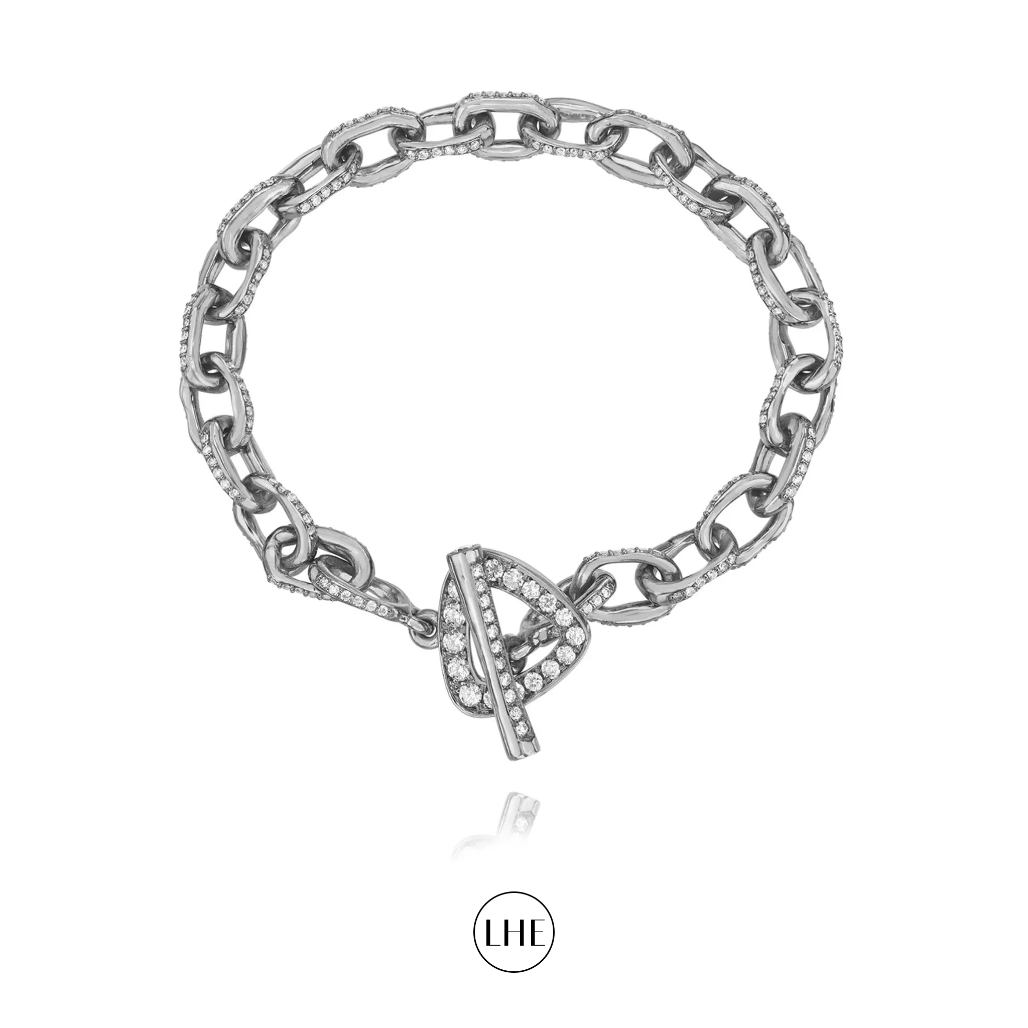 Atlantis Diamond Chain Bracelet with Pavé Trillion Toggle