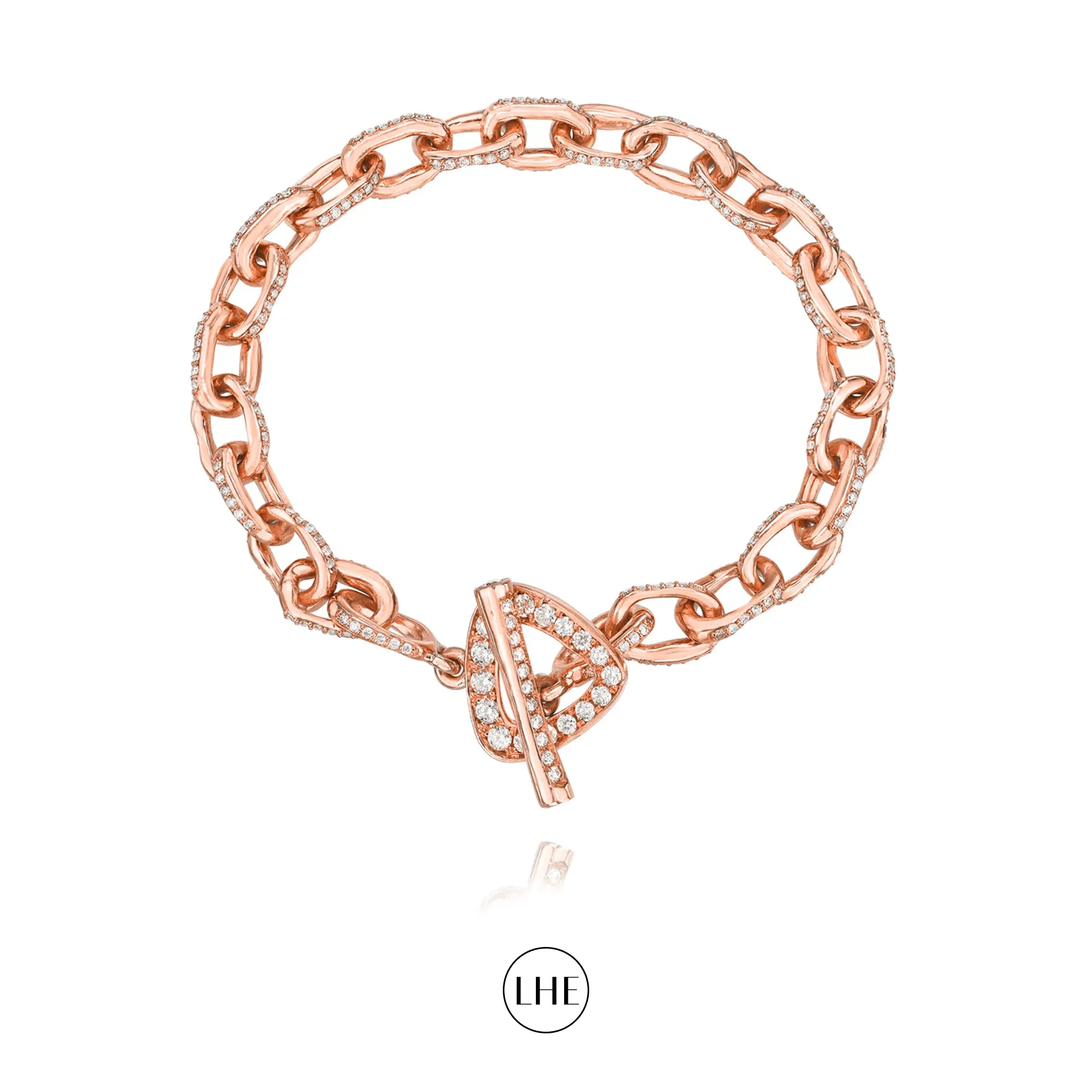 Atlantis Diamond Chain Bracelet with Pavé Trillion Toggle