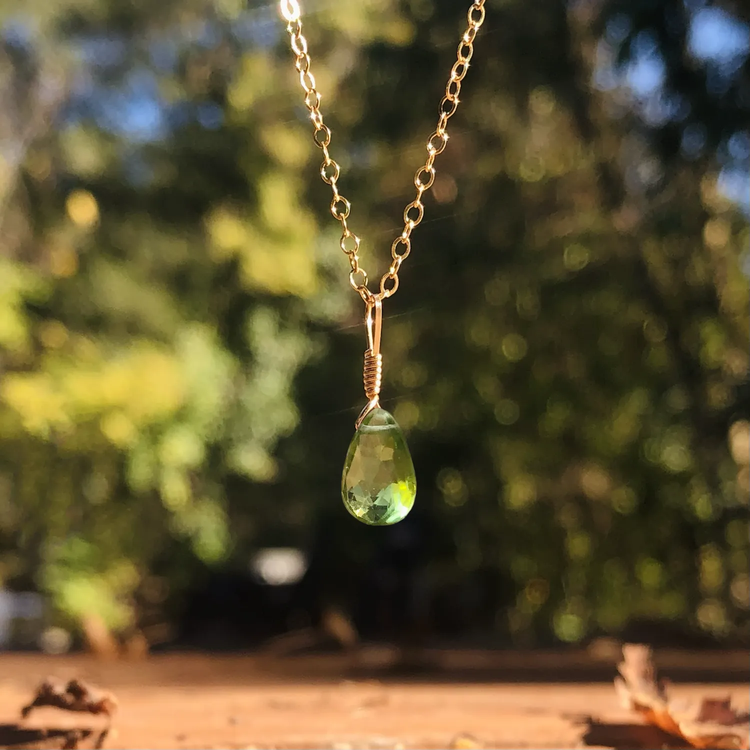 August Birthstone Necklace Bottle