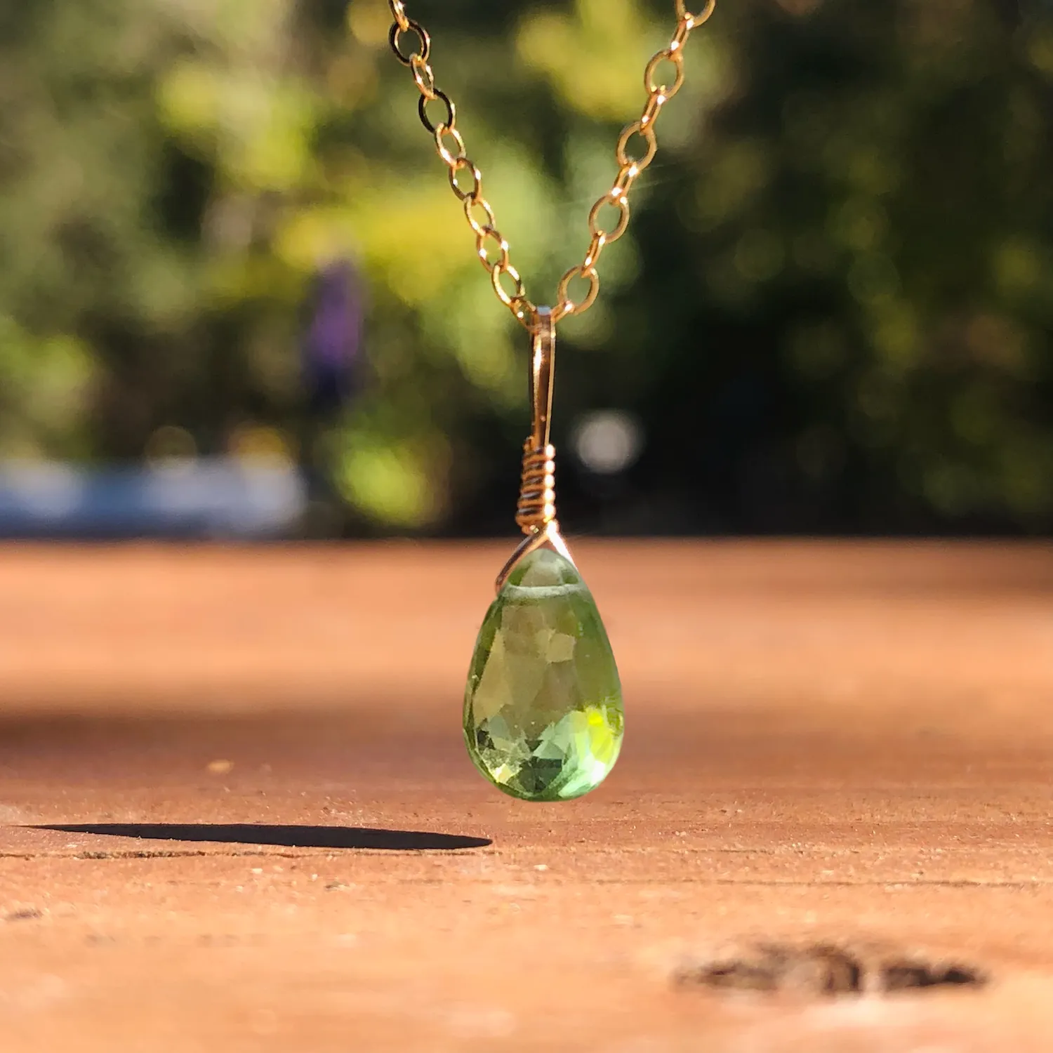 August Birthstone Necklace Bottle