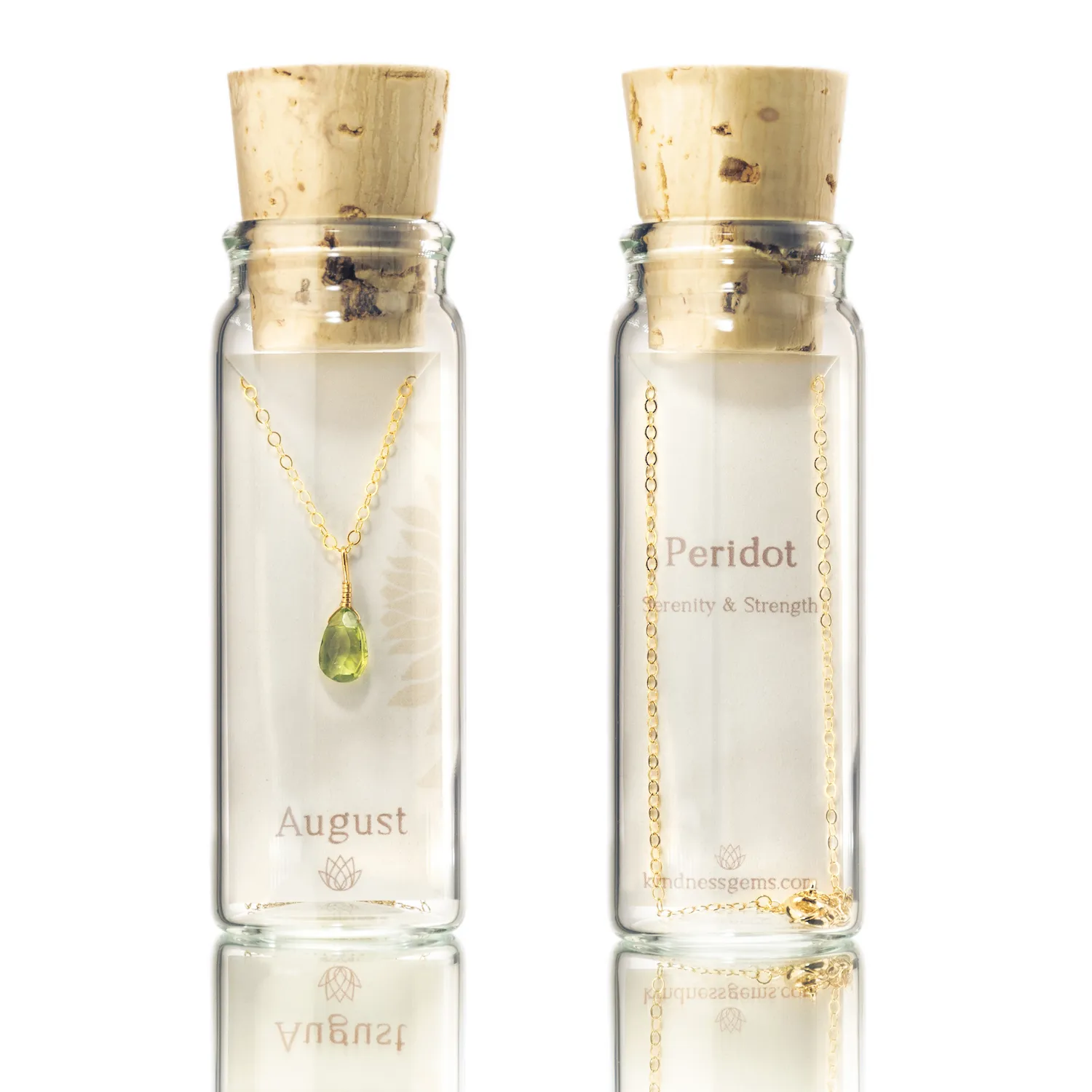 August Birthstone Necklace Bottle