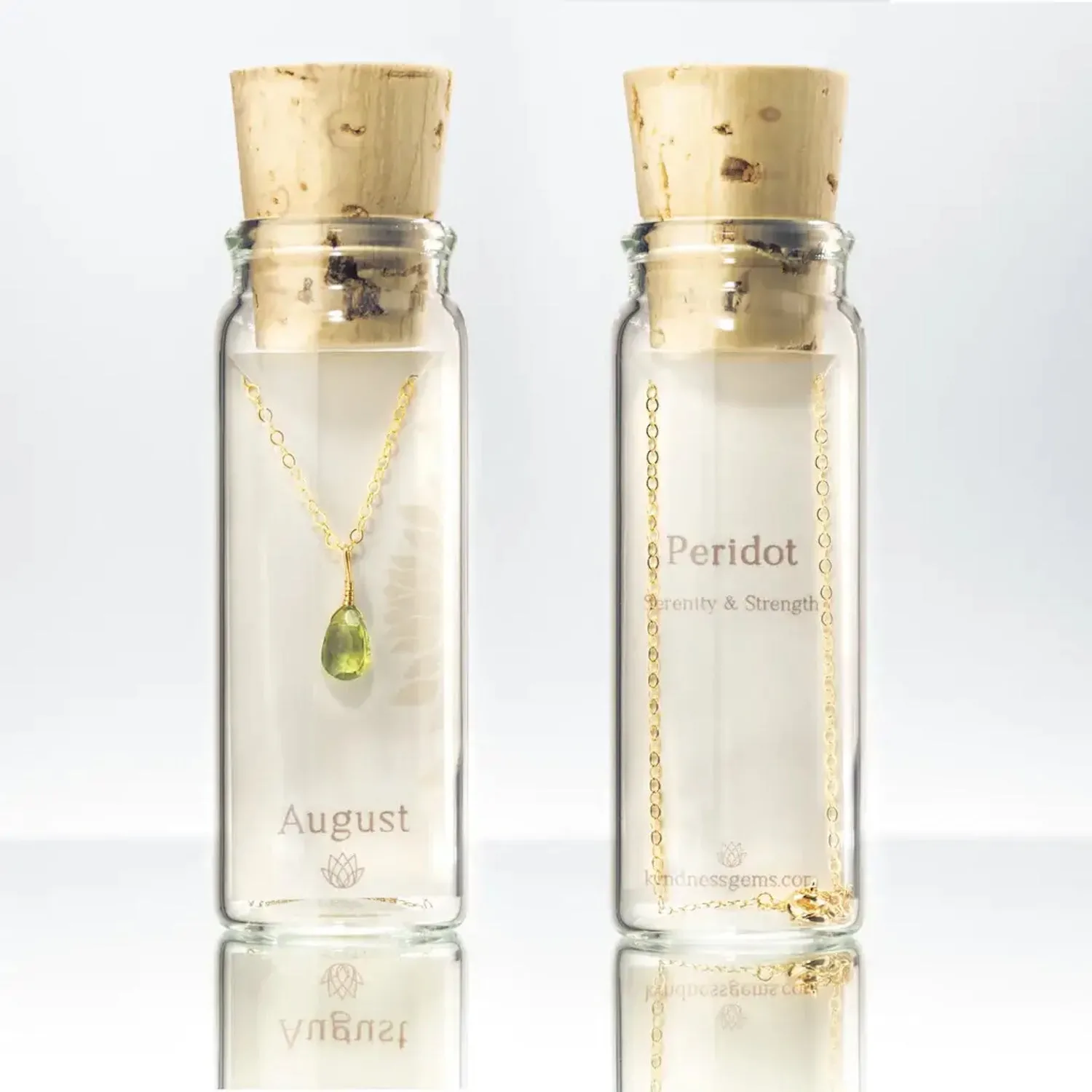 August Birthstone Necklace Bottle