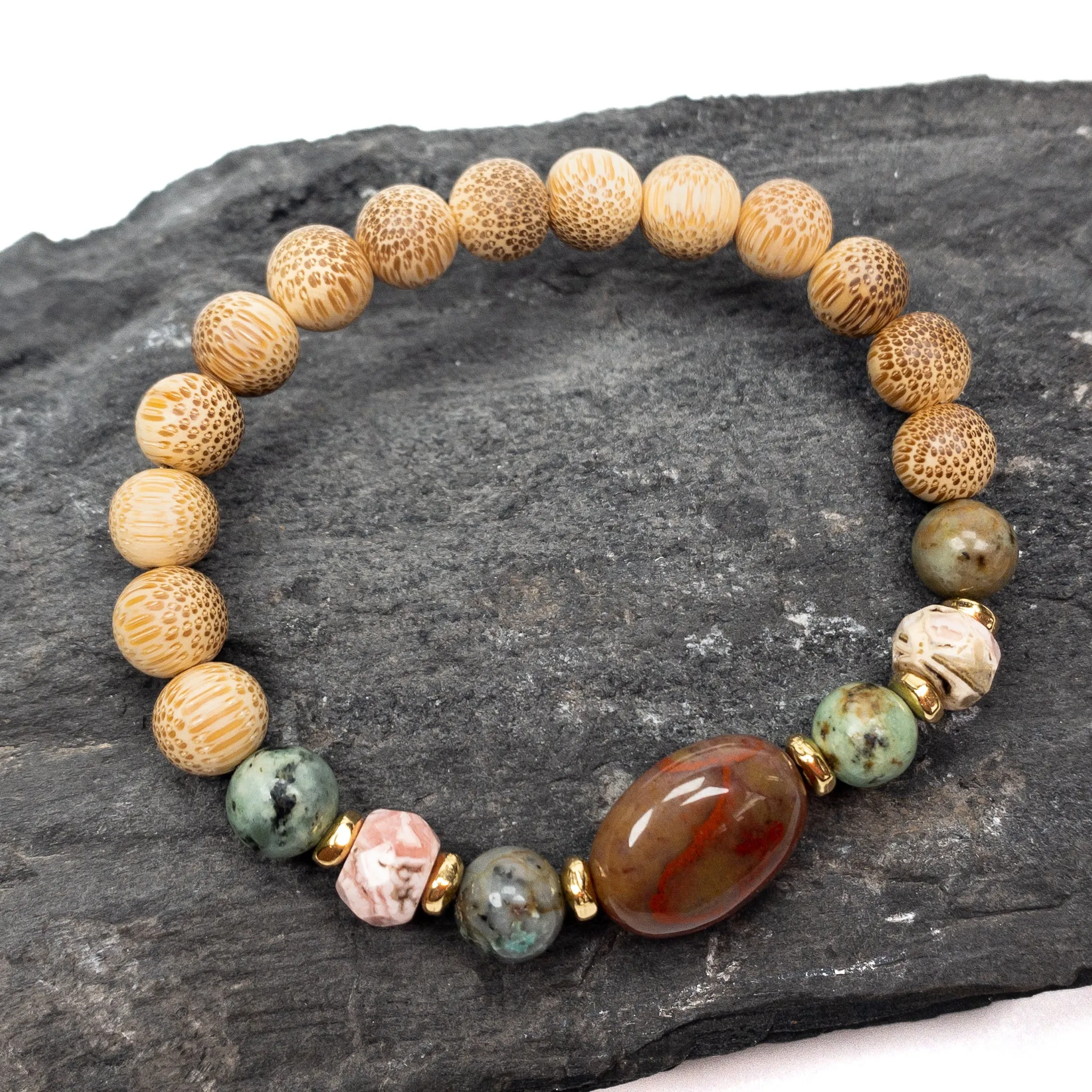 Bamboo Baby: Mixed Gemstone & Bamboo Stretchy Bracelet Kit (KT490)