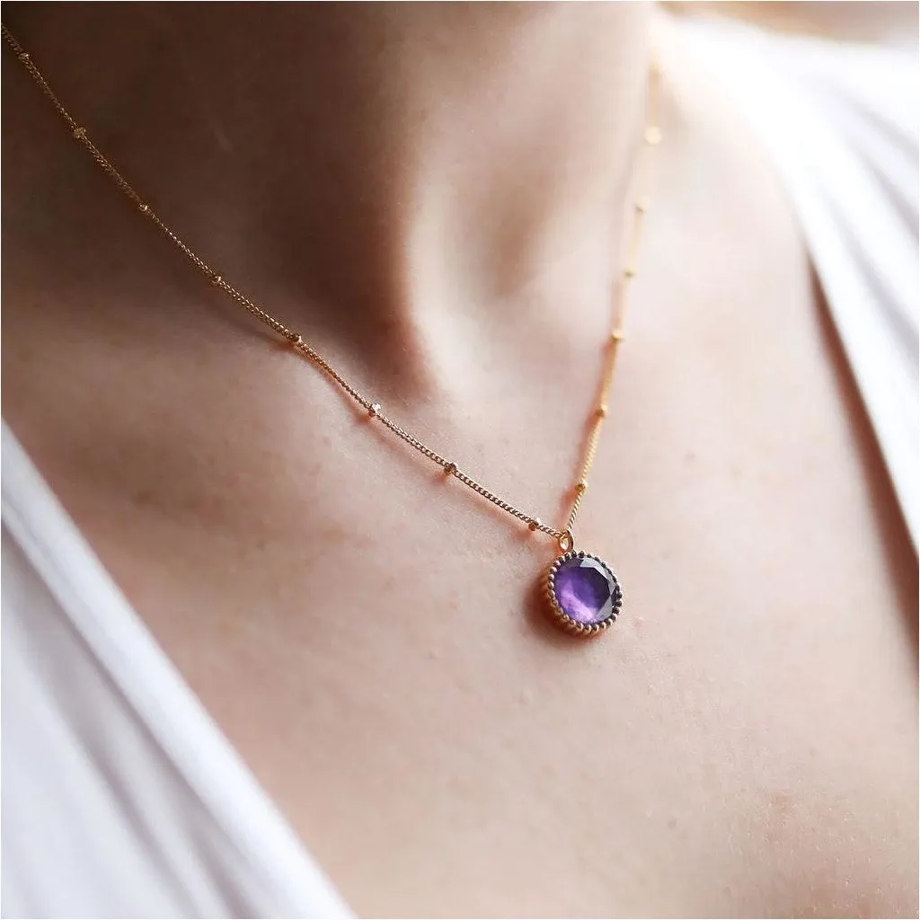 Barcelona February Birthstone Amethyst & Gold Vermeil Jewellery Set