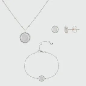 Barcelona June Birthstone Moonstone & Silver Jewellery Set