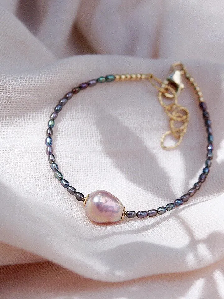 Baroque Pink Pearl Bead Bracelet - Kaimalie