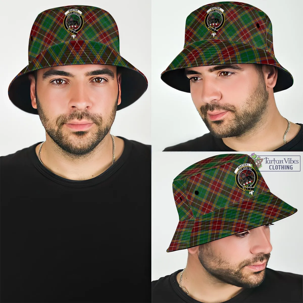 Baxter Tartan Bucket Hat with Family Crest