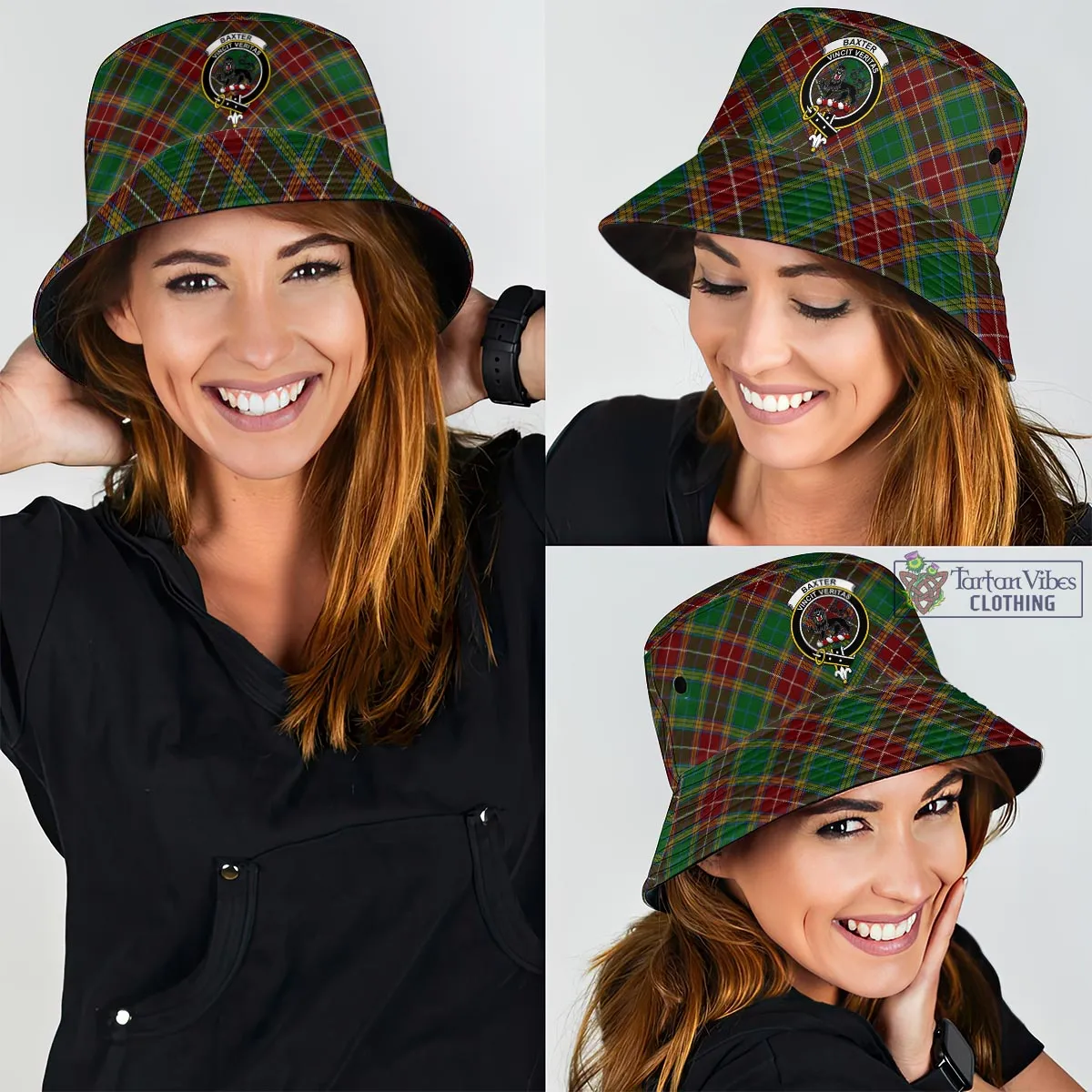 Baxter Tartan Bucket Hat with Family Crest